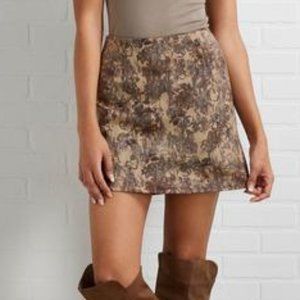 14" Mini Skirt | Fall Floral Pattern | Size S